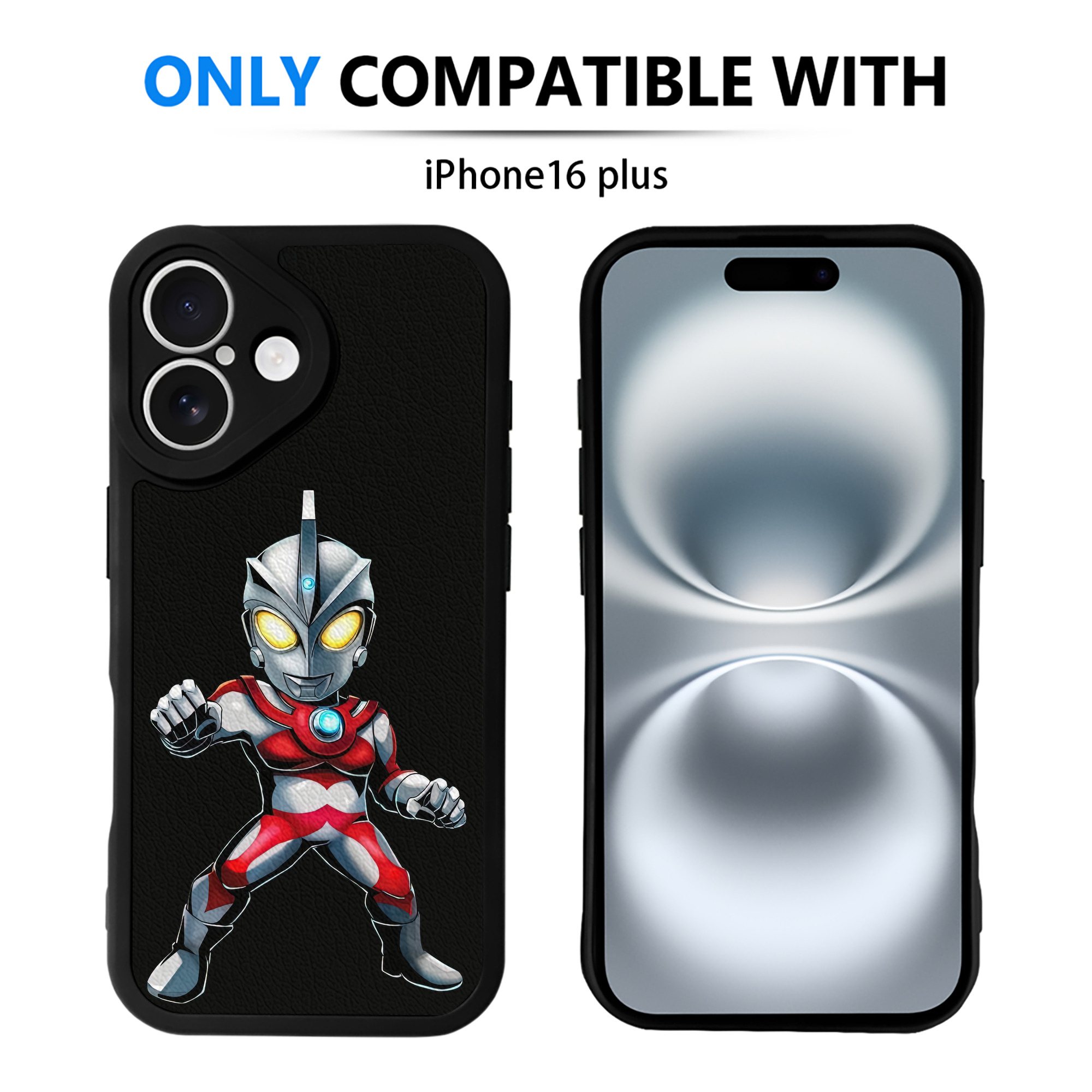 （画像用） ウルトラマン Ultraman 【iPhone 16シリーズ対応】シリコンスマホケース（レザー調） 材質：シリコン